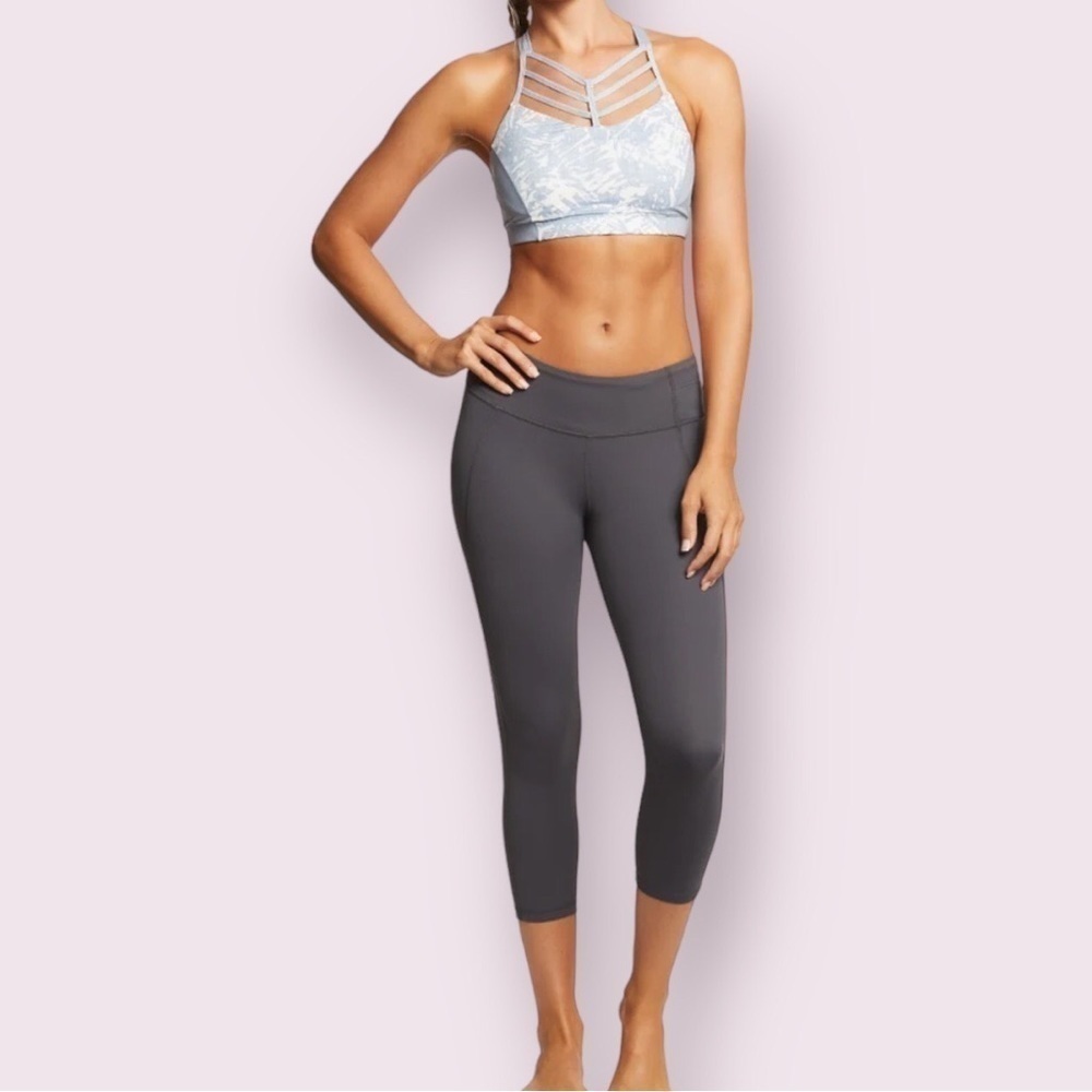 PRANA Womens Momento Yoga Wide Waistband Mid Rise Capris Leggings Size Small